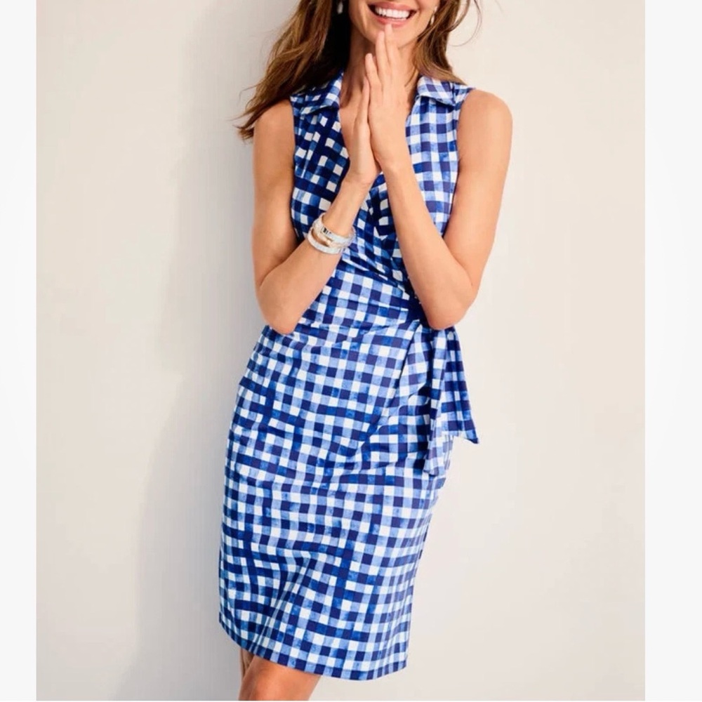 Talbots Blue and White Gingham Dress